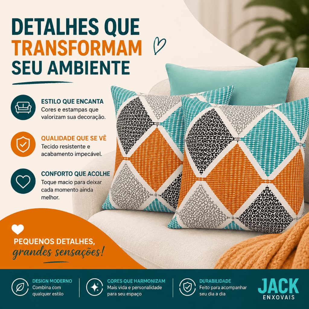 KIT 4 CAPAS ALMOFADAS DECORATIVA 45X45CM ESTAMPADAS COM LISAS COM ZIPER,PARA SOFÁS E CAMAS