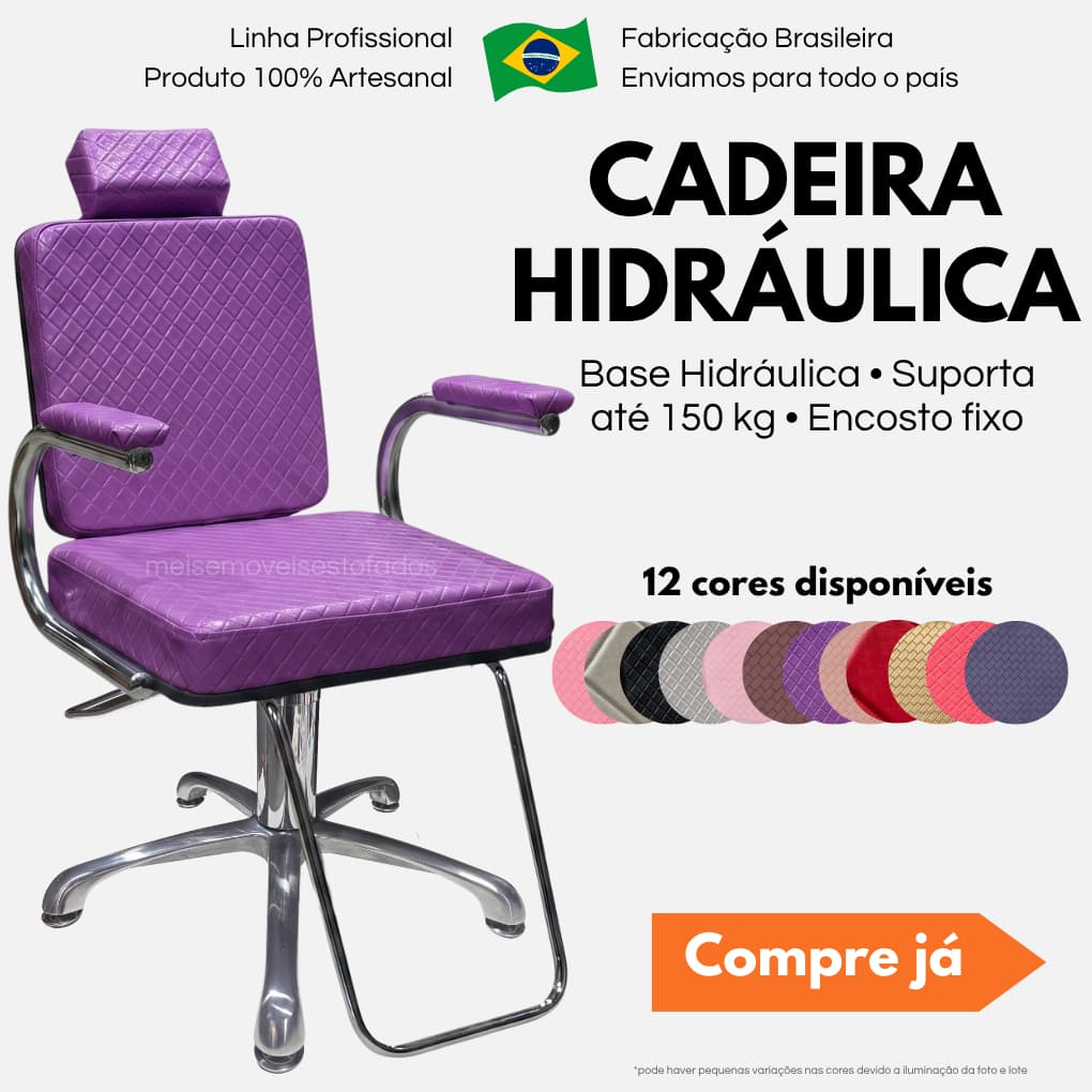 Cadeira Barbeiro Cabeleleiro Barbearia Maquiadora lash Salão Beleza Giratória Hidraúlica Barbeiro