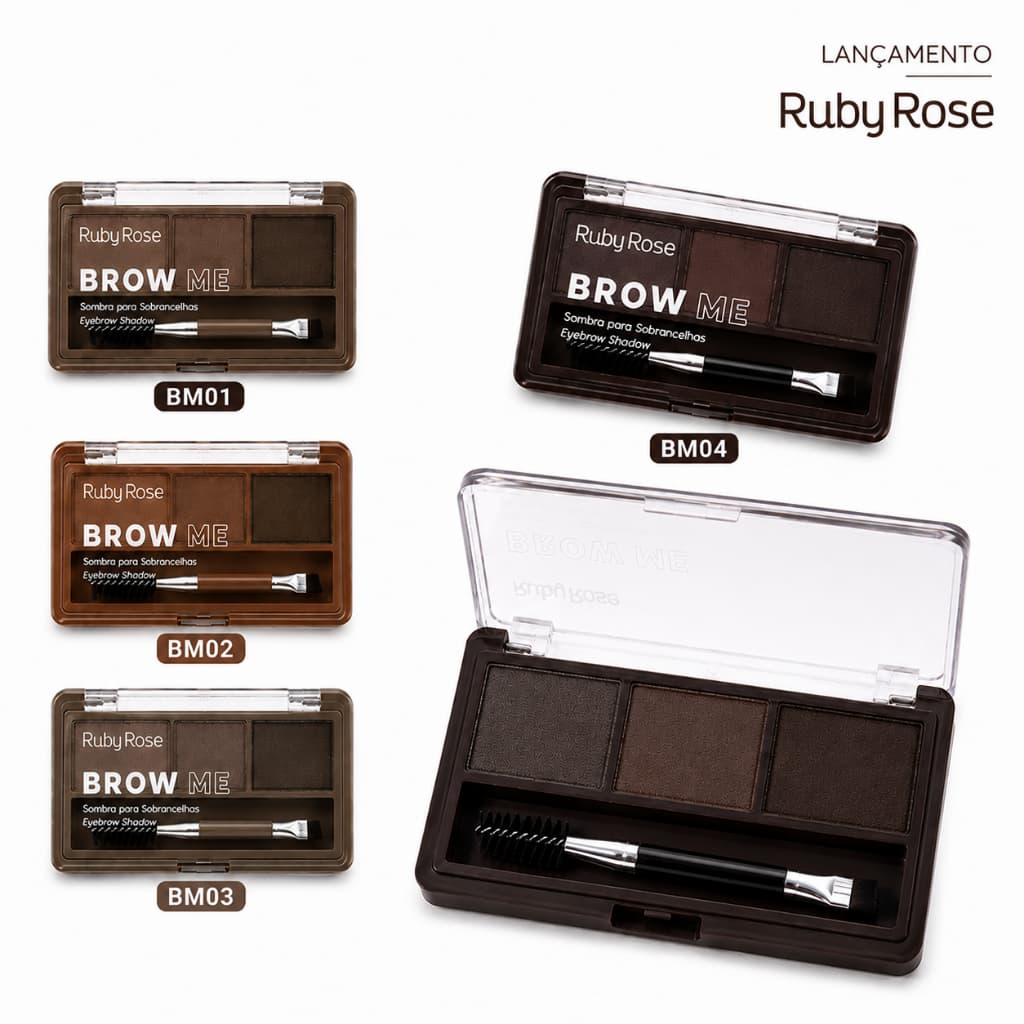 Paleta Brow Me Ruby Rose Com Pincel Para Sombra Sobrancelhas Cream Powder Lançamento