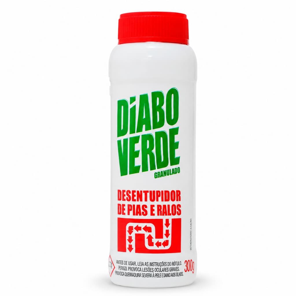 Diabo Verde 300gr Desentupidor Químico Forte para Pias e Vasos Sanitários Original Legítimo