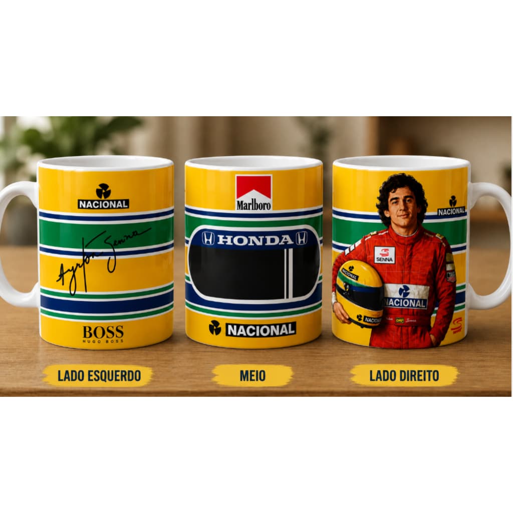 Caneca Ayrton Senna 325ml – Fórmula 1 F1 Corrida Automobilismo – Presente Criativo-caneca personalizada-presente