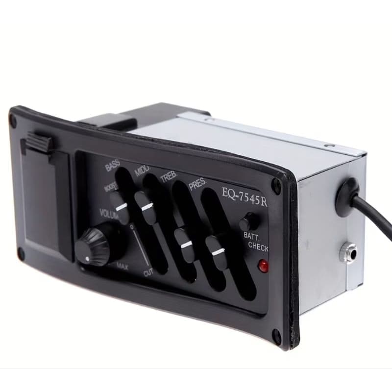 Captador Pré Amplificador EQ-7545R Violão Aço Nylon Equalizador 4 Bandas