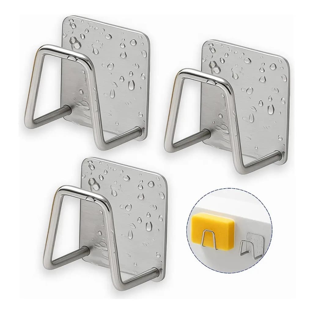 Kit 3 Suporte Porta Esponja Bucha Pia Inox Organizador Top