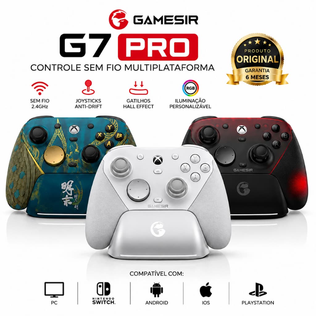 Controle Joystick Gamesir G7 Pro Xbox Pc Android Com Dock Hall Rgb