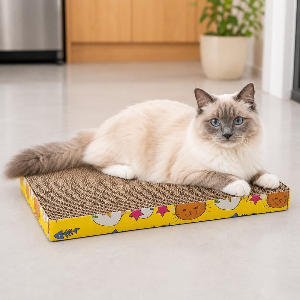 Arranhador Para Gatos De Papelão Reto Com Catnip Anti Estresse Brinquedo para Gatos