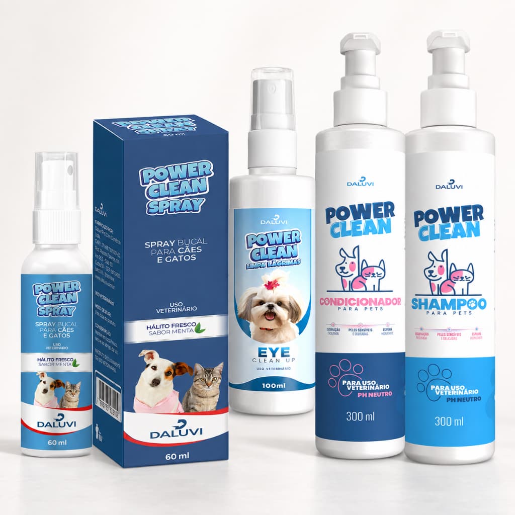 Kit Power Clean Spray + Kit Banho Completo ( Shampoo + Condicionador + Limpa Lágrimas Ácidas )