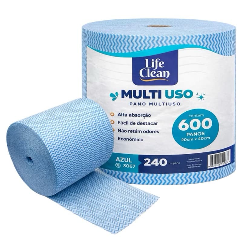 Pano Multiuso Perfex Rolo c/600un de 20cm X 40cm - Life Clean