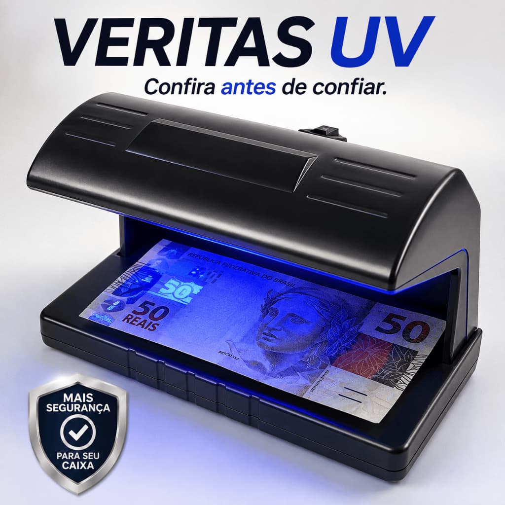 Detector De Notas Falsas UV Luz Ultravioleta Bilvolt 110V 220V Verificador De Cédulas