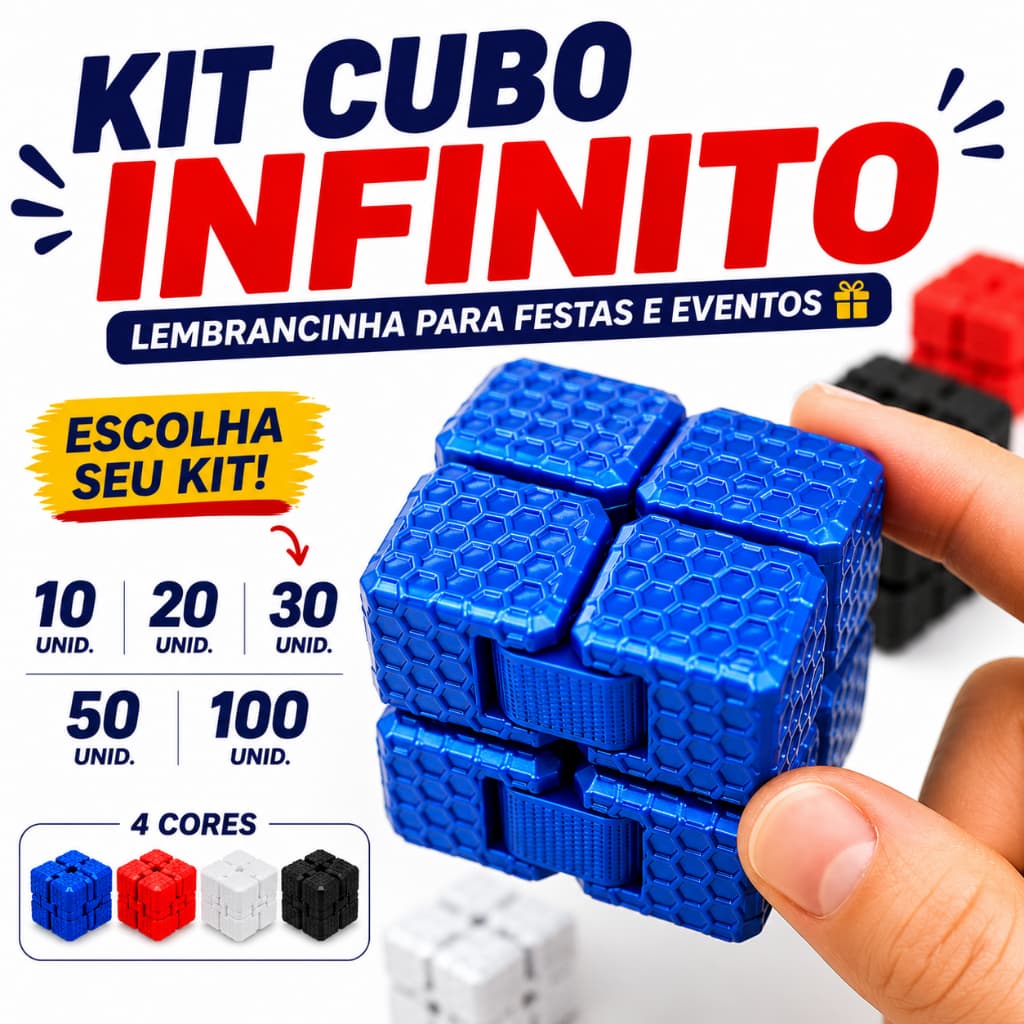 Kit cubo infinito Sensorial Mágico 2 10 20 30 50 100 Atacado Lembrancinha Brinde Natal Fidget Brinquedo