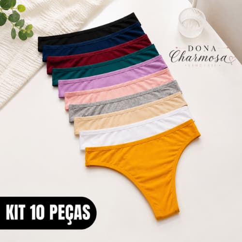 Kit 10 Calcinha Tanga Microfibra Conforto Adulto dia a dia 10 ou 5 Unidades