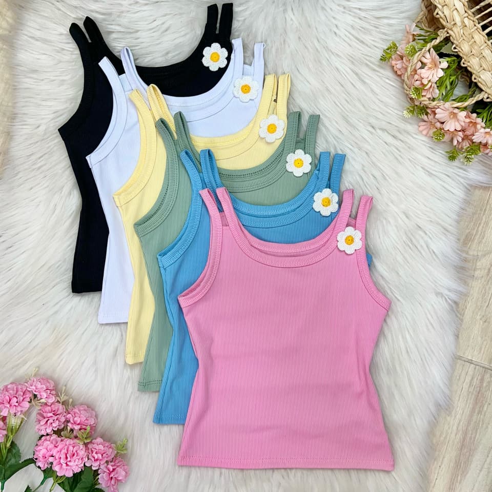 Regata Florzinha Infantil Para Meninas Tecido Ribana – Moda Infantil Verão