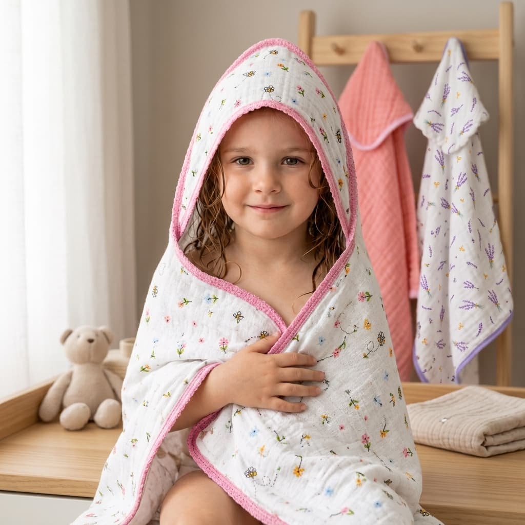 Kit 3 Toalhas de Banho Infantil Soft com Capuz 100% Algodão 1,00x75cm