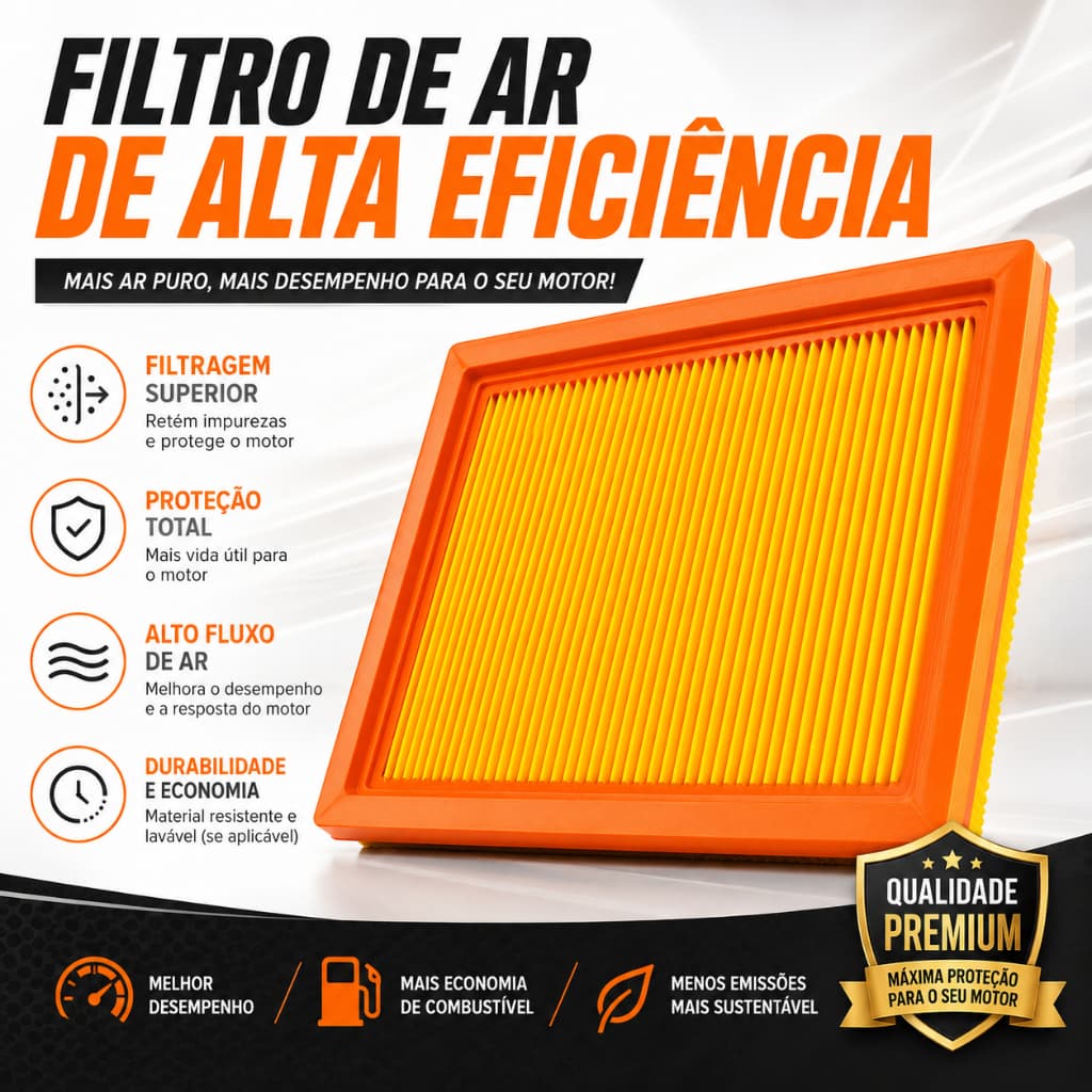 **Filtro de Ar Honda Pop 100 Pop 110i Elemento Filtrante Alta Eficiência Moto 2008 a 2027