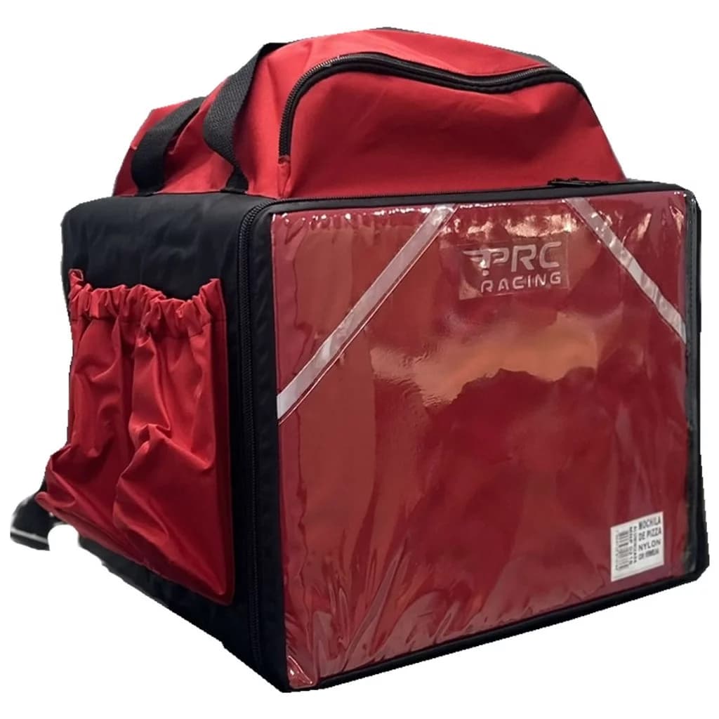 Mochila Bag Nylon entrega Pizza motoboy Piracapas(PRC Racing) Vermelha 45 Litros
