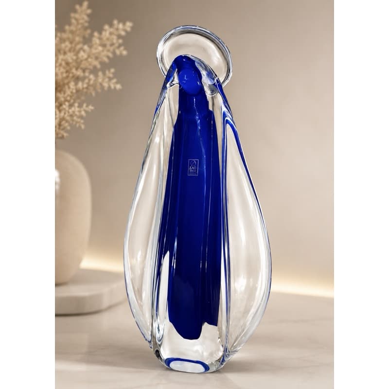 IMAGEM CRISTAL MURANO GRANDE AZUL COBALTO