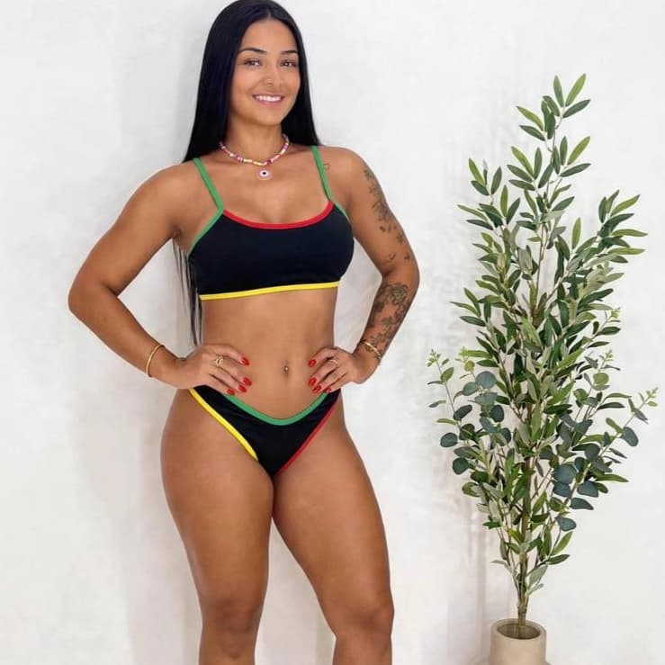 Biquini Asa delta Reggae Brasil Suplex top faixa Alcinha Praia Verão Tendência