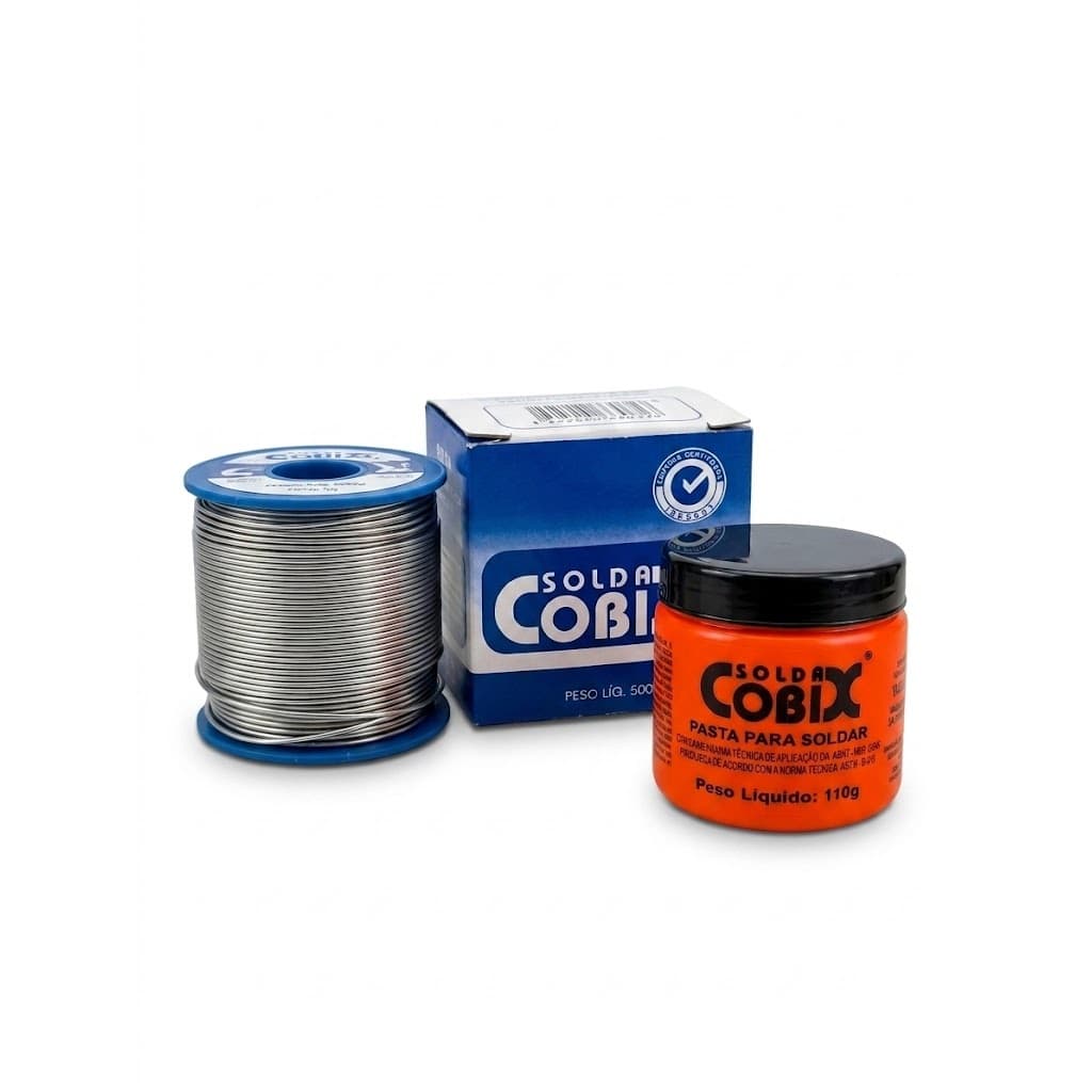 Kit Solda Cobix em Fio 500g + Pasta para Soldar Cobix 110g – Profissional
