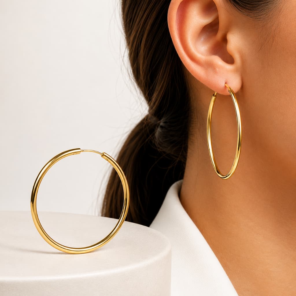 Brinco de Argola Fieira Folheada a Ouro 18K Antialérgico semijoia Feminino Moda