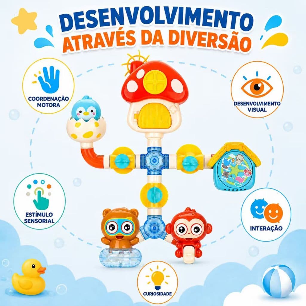 Brinquedo de Banho com Carrinho d'Água DIY para Meninos e Meninas Diversão no Chuveiro