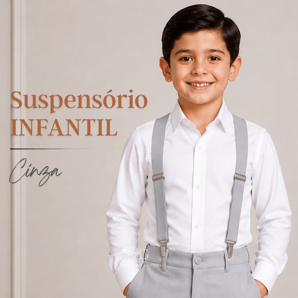 Suspensório Cinza Infantil