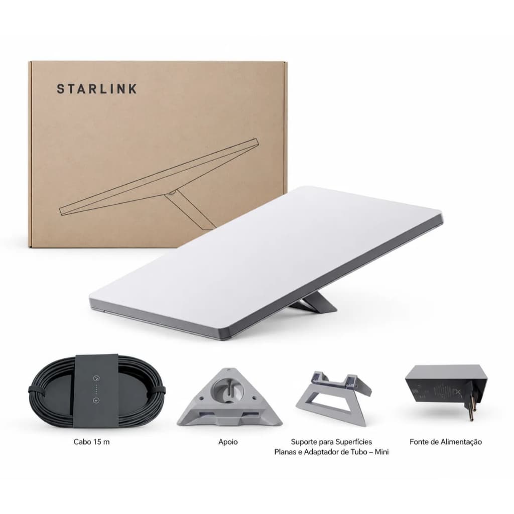 Kit Internet Via Satélite Starlink Mini - Portátil - Wi-Fi 5 Integrado - Cobertura 112m² - UTA-231