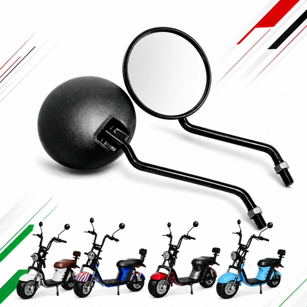 Retrovisor Para Moto e Scooter Elétrica Rosca 8mm X7 / X12 / X13 / Cu / Cux e Vários Outros  Modelos