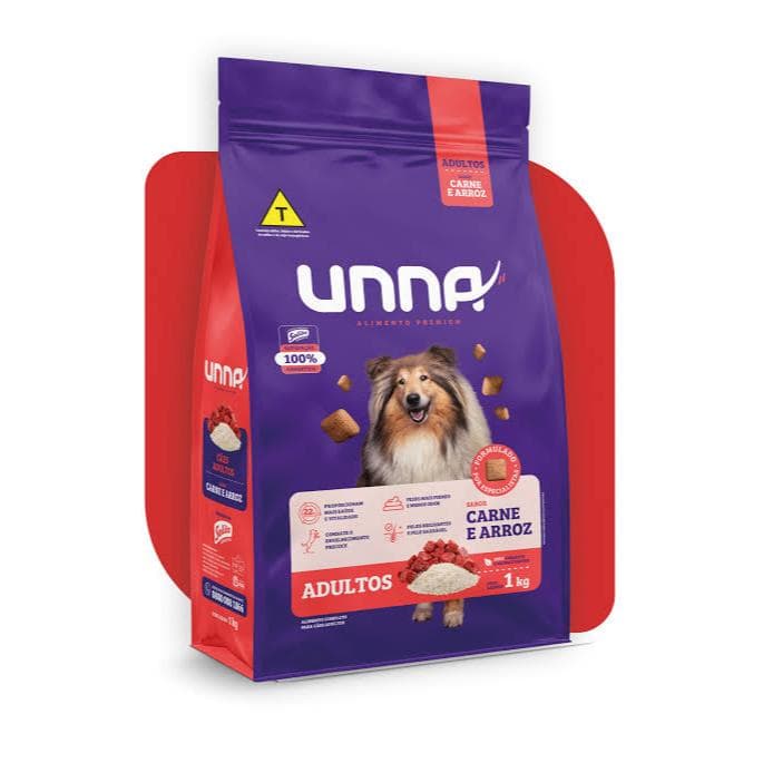 Ração Cães Unna Adulto Carne E Arroz 10,1kg