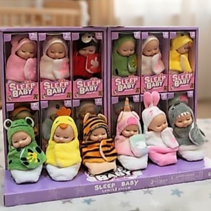 Mini Boneca Bebê 12cm Roupinha de Bichinho Bonequinha Individual Brinquedo Infantil Fofo Presente Lembrancinha