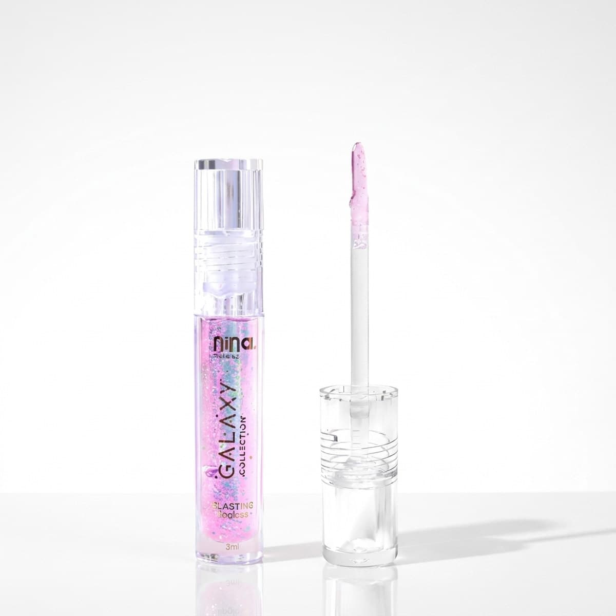 Lip Gloss Glasting Galaxy Nina Cor Marte Brilho Labial Efeito Molhado Longa Duracao Hidratante