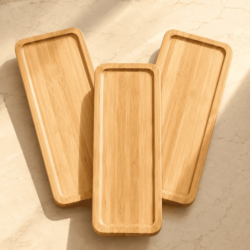 Bandeja Petisqueira Retangular Bambu Hire 28x11cm Lyor Travessa Prato Servir Petiscos Frios Queijos Mesa Posta Decoração