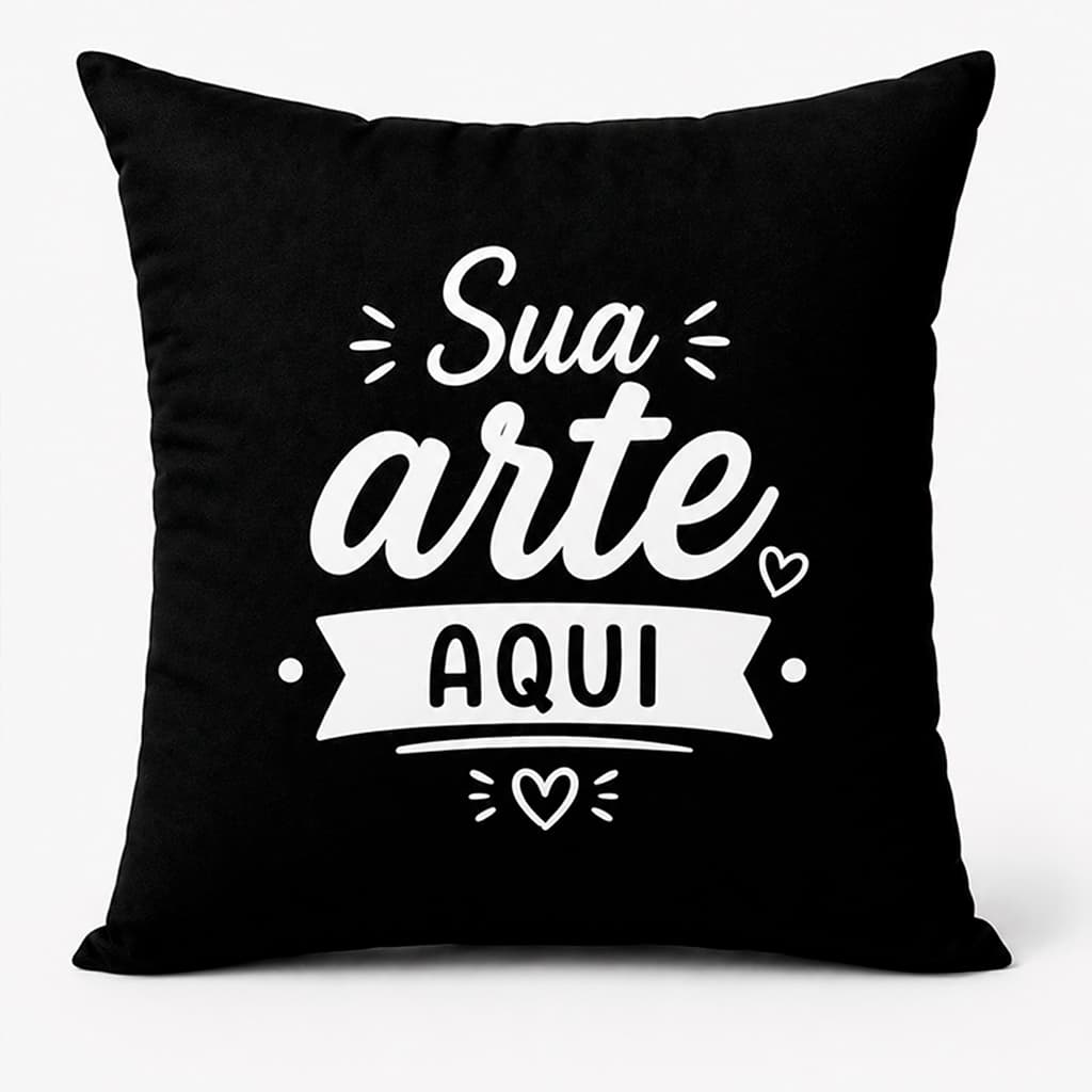 Kit 2 Almofadas: Capa Decorativa Preta Personalizada 45x45cm + Capa Decorativa Branca Personalizada 45x45cm