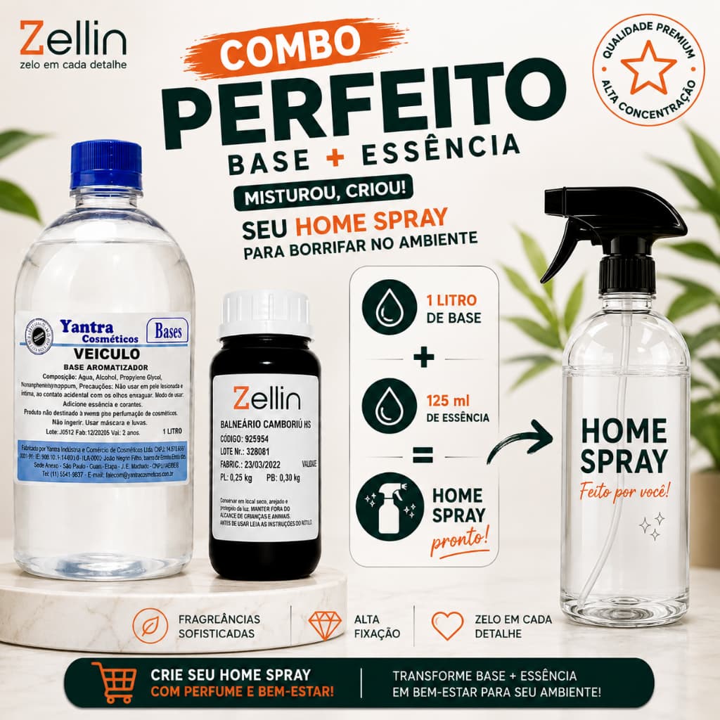 AROMATIZADOR AMBIENTE BALNEÁRIO CAMBORIÚ - ESSÊNCIA HS + BASE AROMATIZADOR