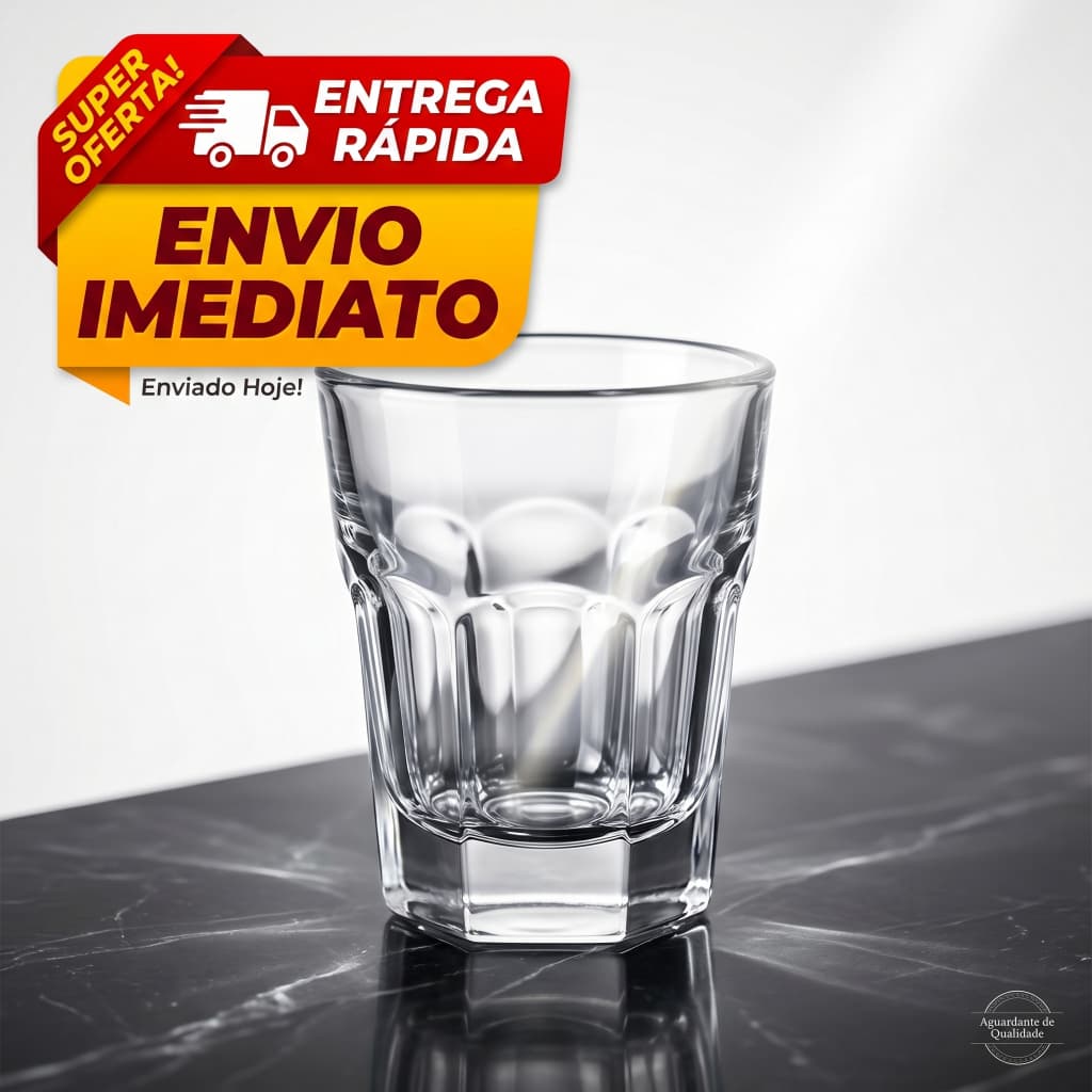 Jogo Copos  Shot  40ml Vidro Transparente Drink  Dose  Festa  Bar Tequila Vodka  Luxo