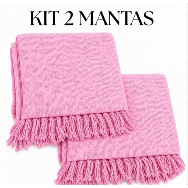 Kit 2 Mantas Para Sofá Gigante 2,10 x 1,20 Decorativa 100% Algodão