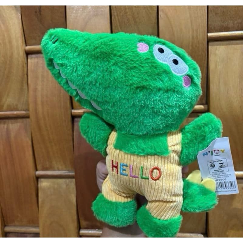 Pelúcia Jacaré Macaco bordado 22cm linda divertida dia das crianças
