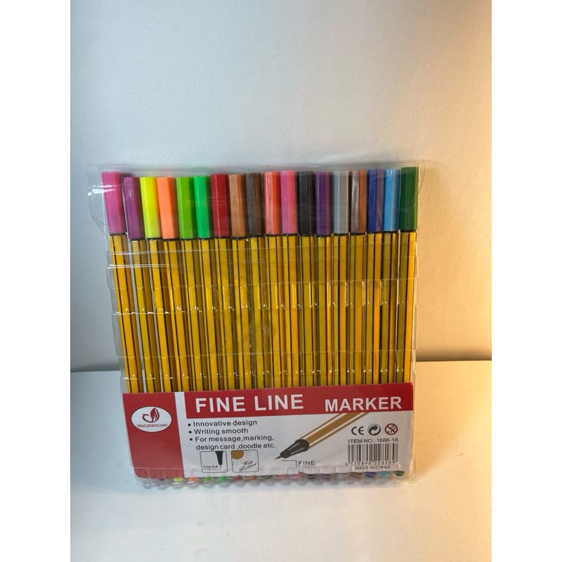 kit de canetas, canetas coloridas, canetas ponta fina, kit com 18