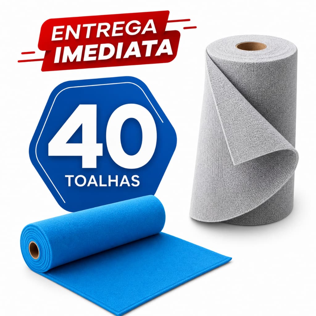 Pano Microfibra Rolo Com 40 Panos Reutilizável Multiuso