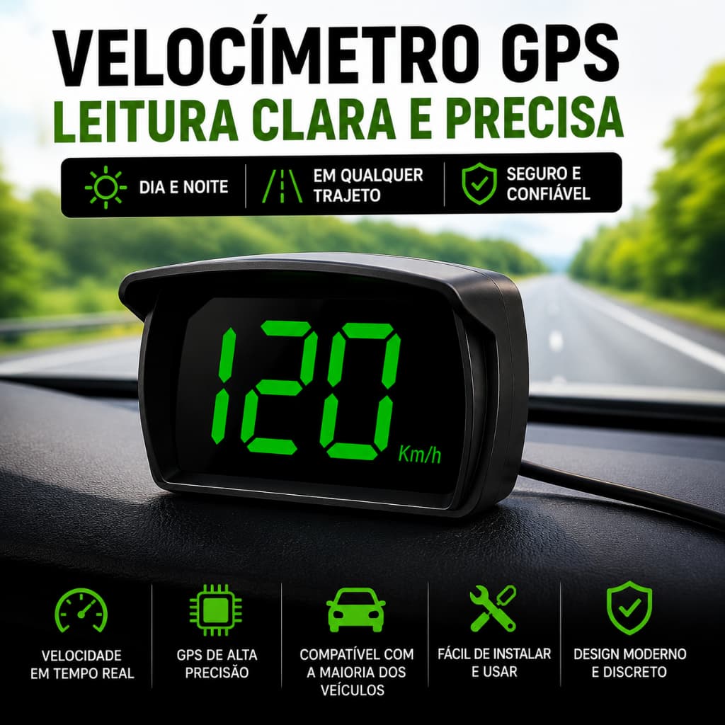 Velocímetro Digital Universal GPS HD LCD Display Inteligente Plug and Play Fonte Grande Para Todos Os Carros Ônibus Cami