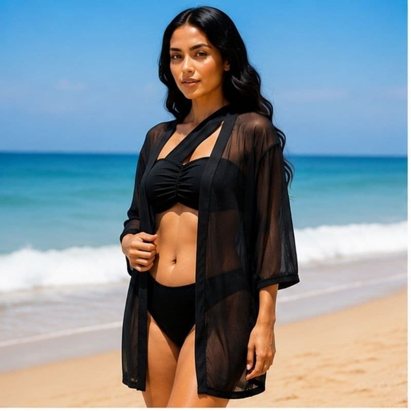Kimono feminino em tule Star Wars