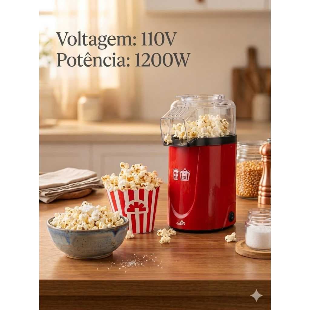 Pipoqueira Elétrica Maquina de Pipoca Faz Pipoca Maquina de Fazer Pipoca 127V 1200W KIAN