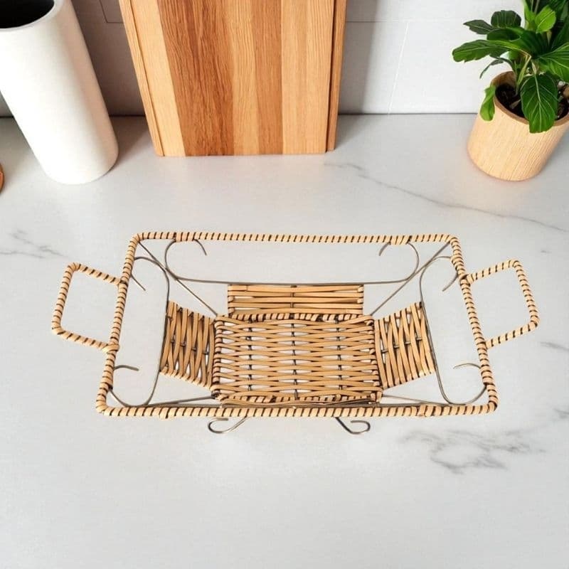 ✨ FRUTEIRA DECORATIVA QUE ENCANTA!Fruteira decorativa, centro de mesa em junco trançado 🤎🌿