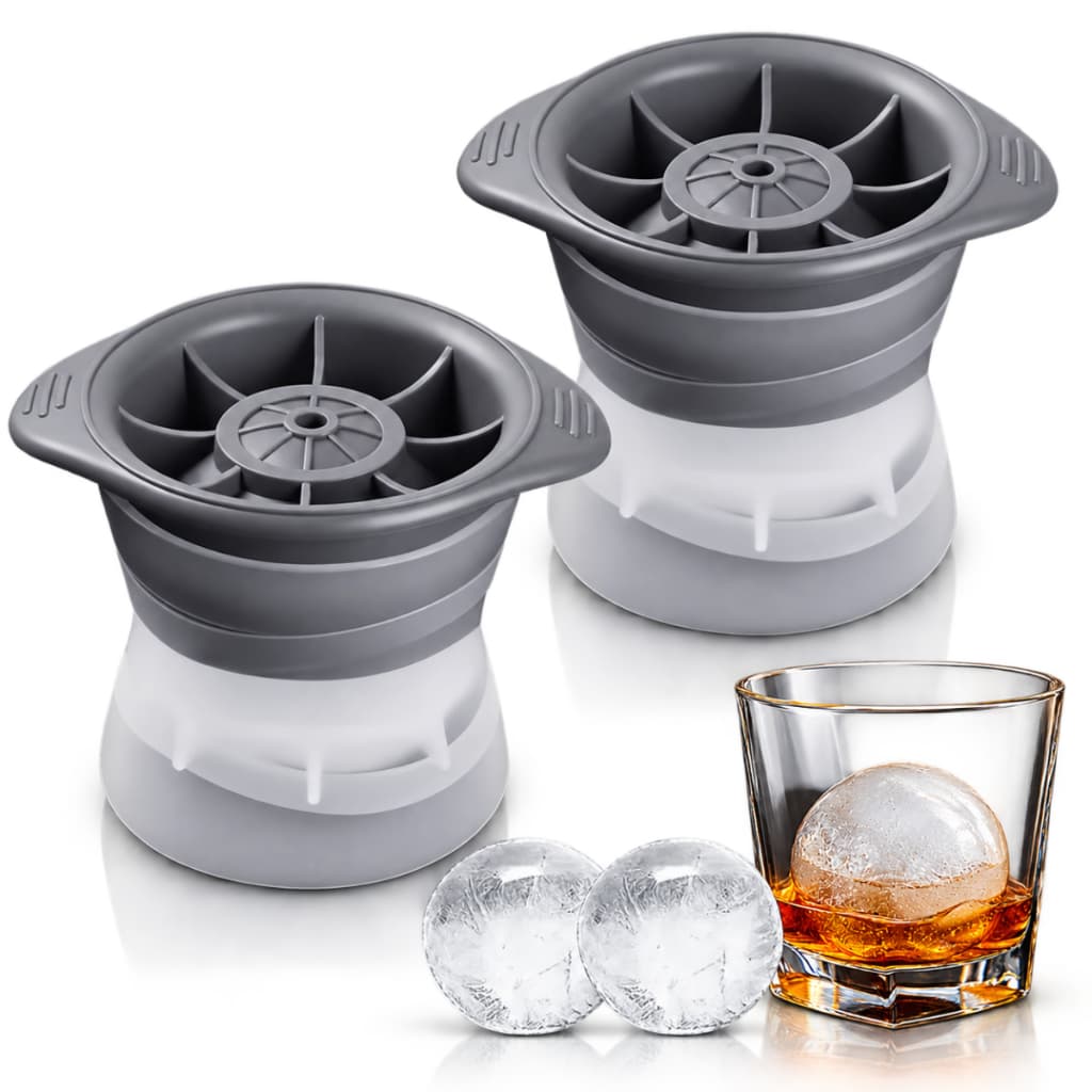 Kit 2 Formas De Gelo Redonda Esfera 8cm Grande Drink Whisky
