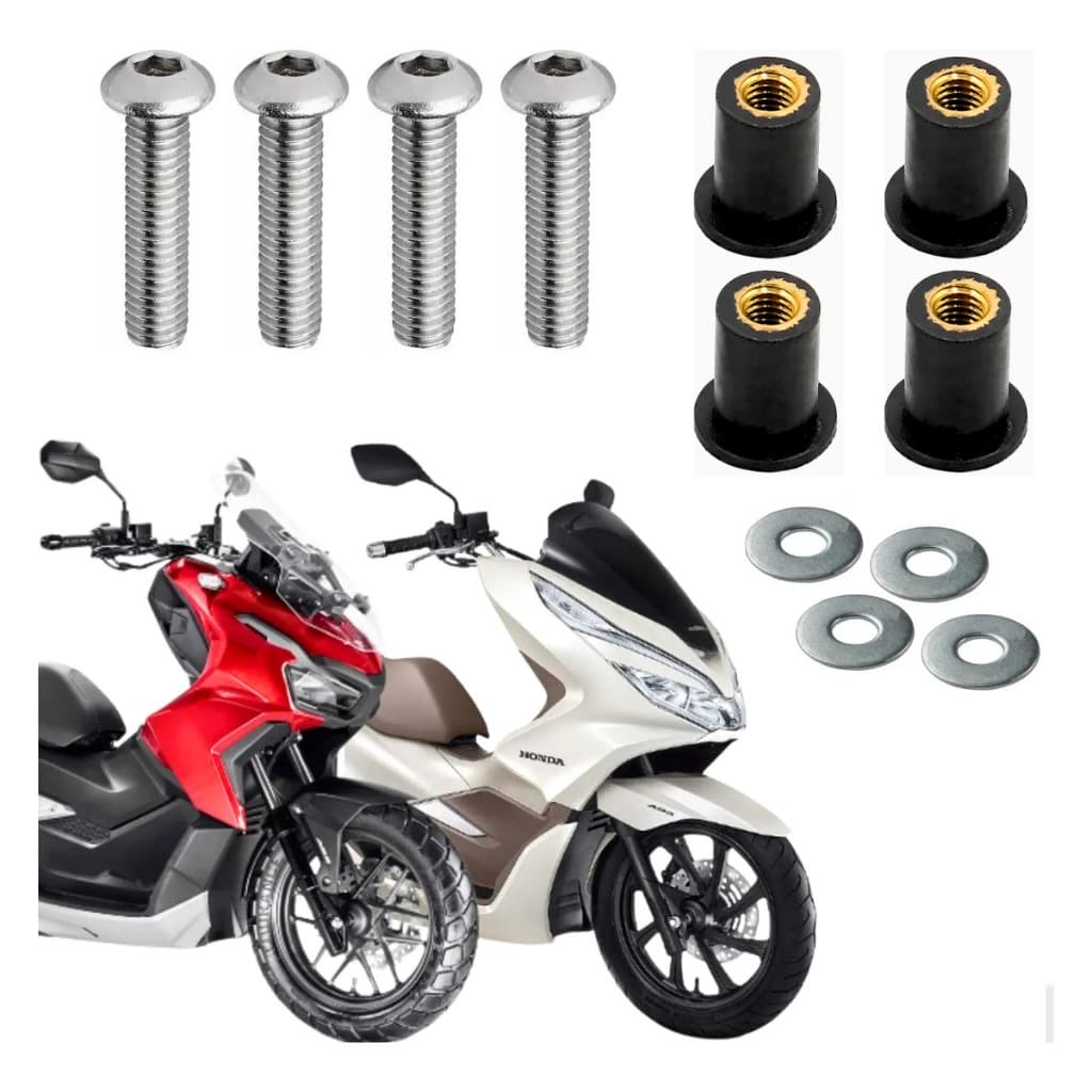 Parafusos Inox Buchas Bolha Moto Honda Pcx160 Pcx150 Adv150 Adv160 Cb500x Nx500 Nc700x Hornet