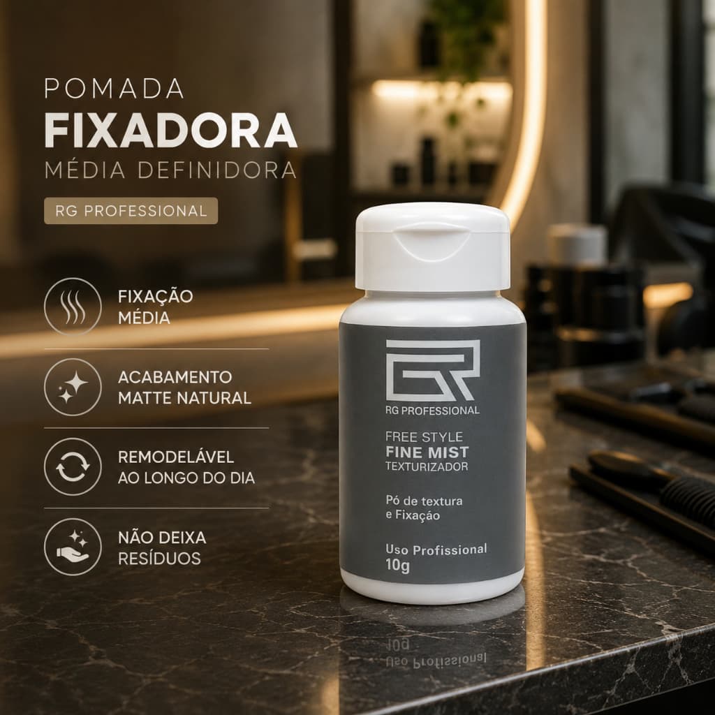 Pomada Fixadora Média Definidora 10g Pó Rafael Gasparim RG
