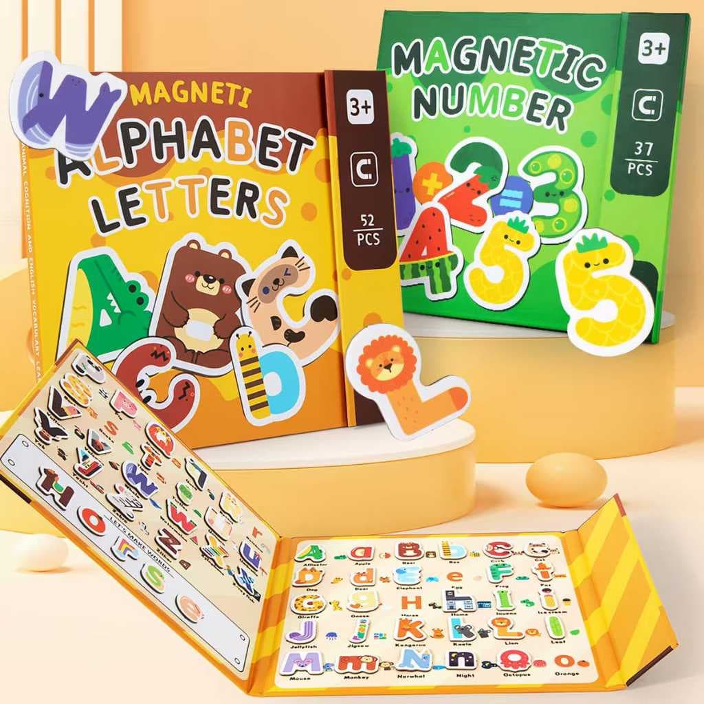 Brinquedo Educativo Livro Magnético Letras Números Aprendizado Infantil para Meninos e Meninas