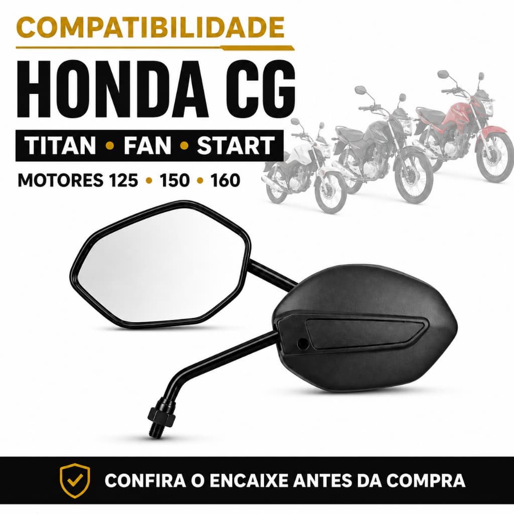 Par Retrovisor Moto Honda Titan Start Fan Cg 125 150 160