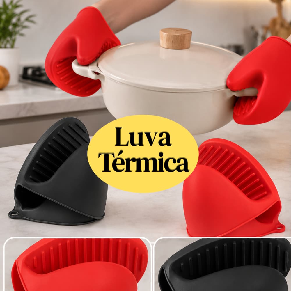 Kit 2/4/6 Luva Térmica de Silicone Bico de Pato Pegador Panelas Pratos Quentes Anti-calor Cozinha Forno