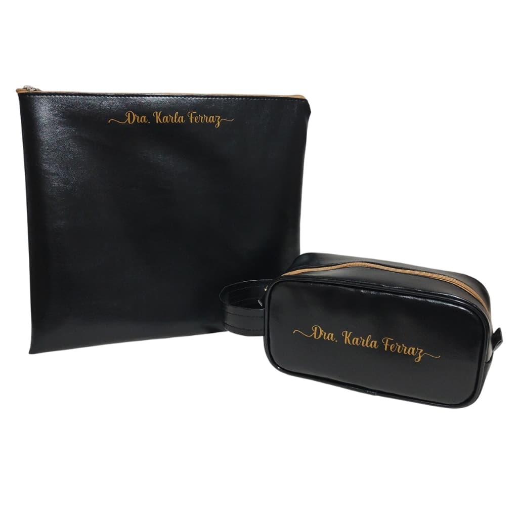 kit Porta Jaleco + Estojo porta esteto esfigmo oximetro medicina enfermagem scrub personalizado