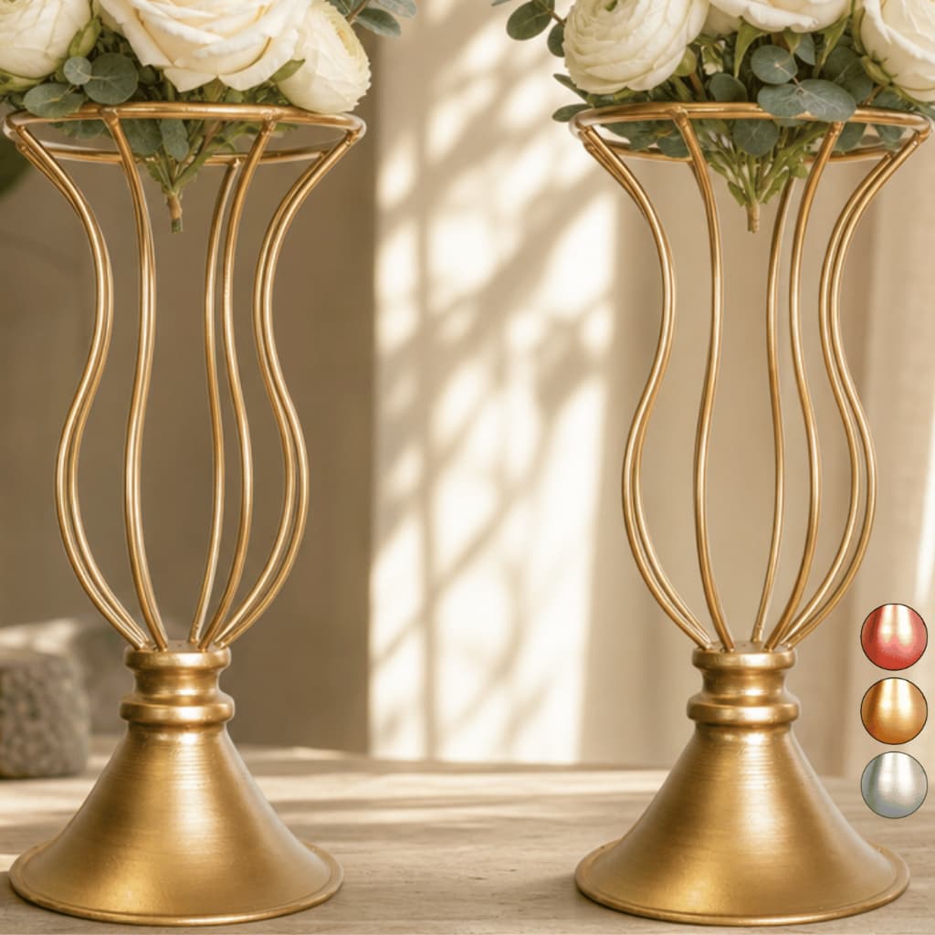 2 Vaso Dourado Armação Aramado 20cm Mini Para Pedraria Decoração de Mesa