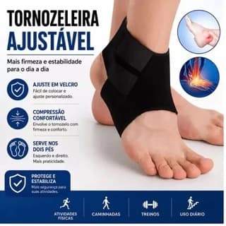 Tornozeleira Estabilizadora Esportiva Compressão Ajustável Protetor Tornozelo